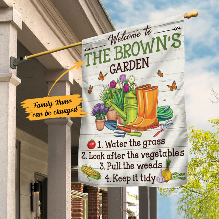 Personalized Garden Rules Gardening Flag AG201 95O58 1