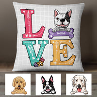 Personalized Love Dog Flower Pattern Pillow MR102 30O47 (Insert Included) thumb 1
