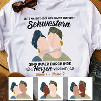 Personalized Side By Side Friends Freundinnen German T Shirt AP145 30O58 thumb 1