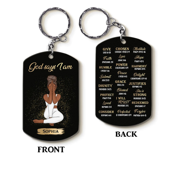 Personalized Daughter God Says I Am Bible Verses Aluminum Keychain 22826 1