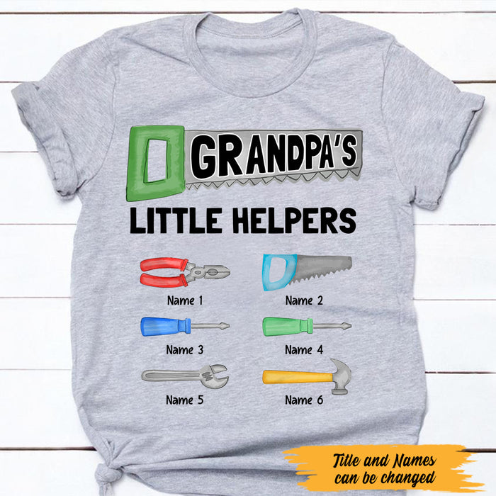 Personalized Dad Grandpa Little Helpers T Shirt MY143 95O47 1