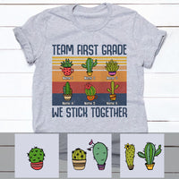 Personalized Teacher Cactus Stick Together T Shirt JN283 30O53 thumb 1