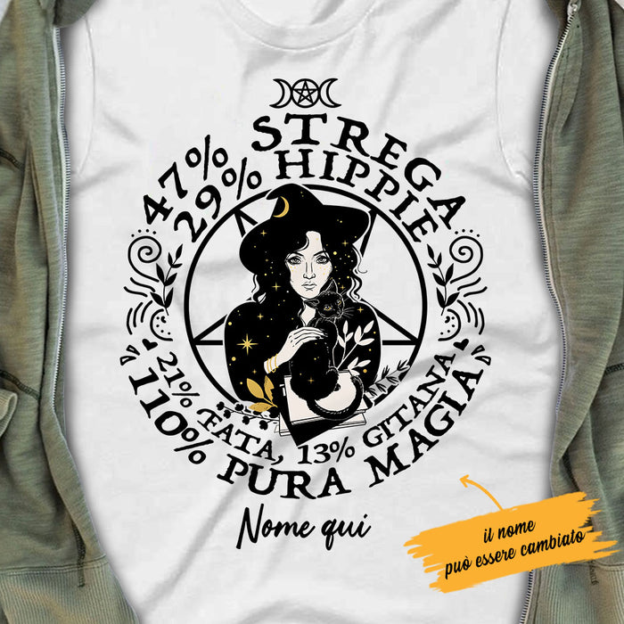 Personalized Halloween Witch Percentage Strega Italian T Shirt AP129 30O53 1