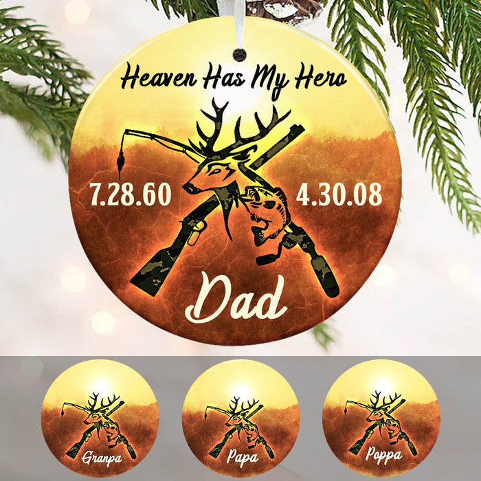 Personalized Haven Has My Hero Dad Memorial  Ornament OB53 67O60 1