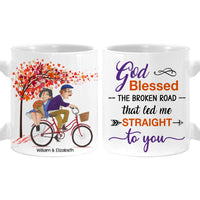 Personalized Couple Gift God Blessed The Broken Road That Led Me Straight To You Mug 31339 thumb 1
