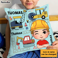 Personalized Gift For Grandson Construction Custom Name Pillow 30863 thumb 1