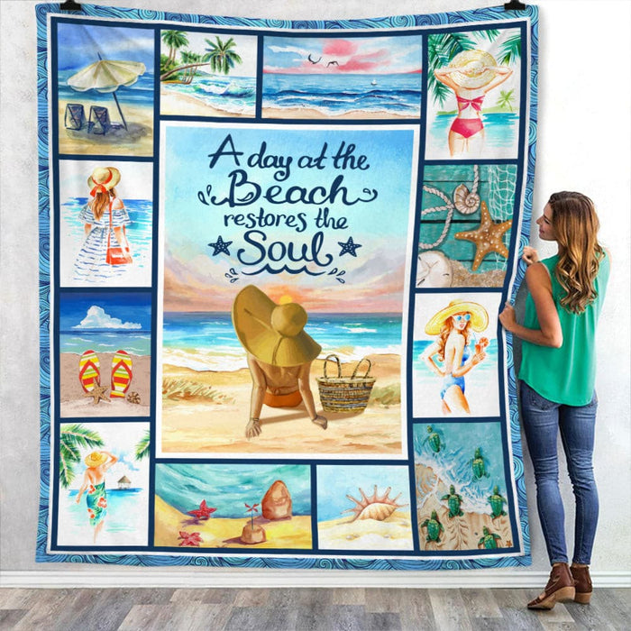 Beach Girl Fleece Blanket JN274 73O53 1