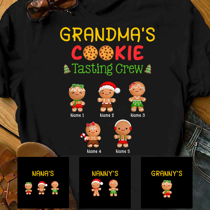 Personalized Christmas Grandma Cookie Tasting Crew T Shirt OB72 85O57 1