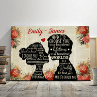 Personalized Valentine Couple I Choose You Canvas  JR112 81O34 thumb 1