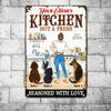 Personalized Dog Kitchen Seasoned With Love Metal Sign JL129 30O53 1
