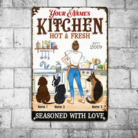 Personalized Dog Kitchen Seasoned With Love Metal Sign JL129 30O53 thumb 1