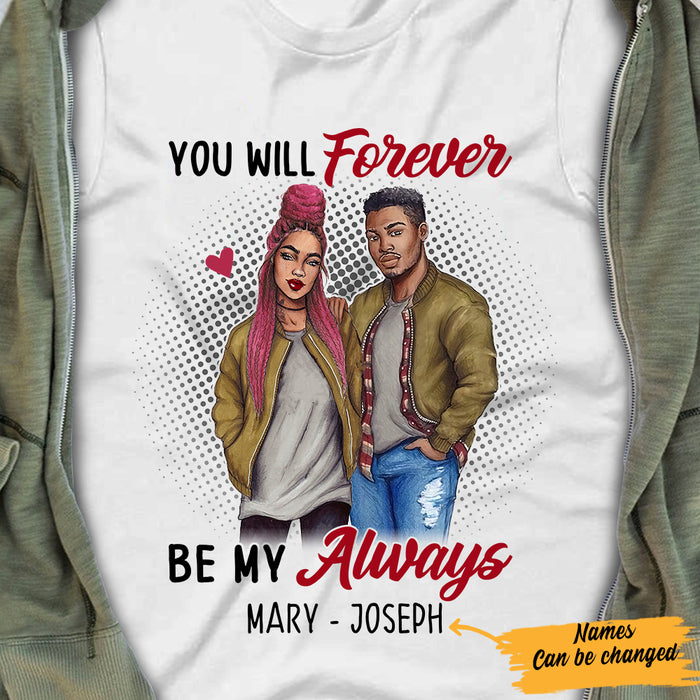 Personalized BWA Couple Forever Always T Shirt AG111 65O57 1