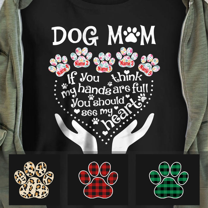 Personalized Dog Mom Grandma Heart T Shirt AP31 95O60 1
