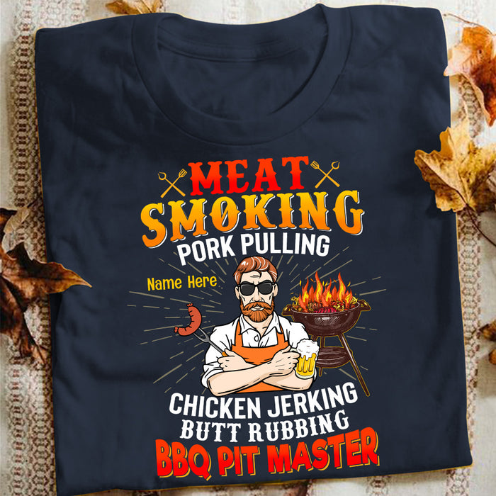 Personalized Dad Grill Meat Smoking BBQ T Shirt JL91 25O53 1