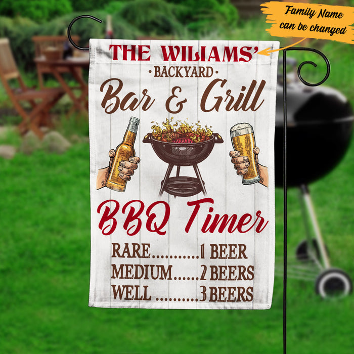 Personalized Backyard Bar And Grill Gardening Flag AG111 85O53 1