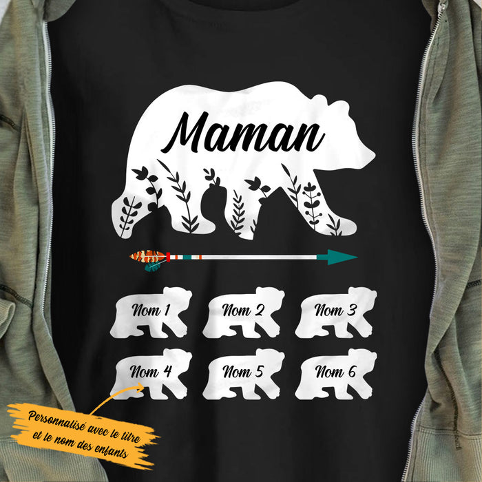 Personalized Grandma Mom Maman Grand-mère French Bear T Shirt AP83 30O53 1
