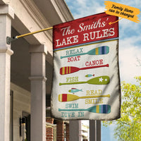 Personalized Lake Rules Garden Flag JN261 85O34 thumb 1