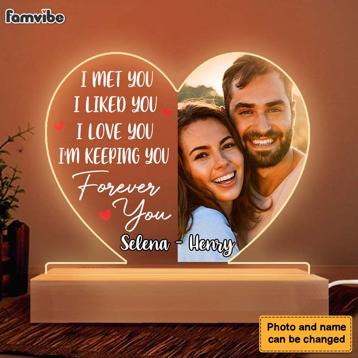 Personalized Couple I Met You I Liked You Plaque LED Lamp Night Light 22951 1