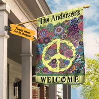 Personalized Hippie Peace Flower Flag JL73 30O36 thumb 1