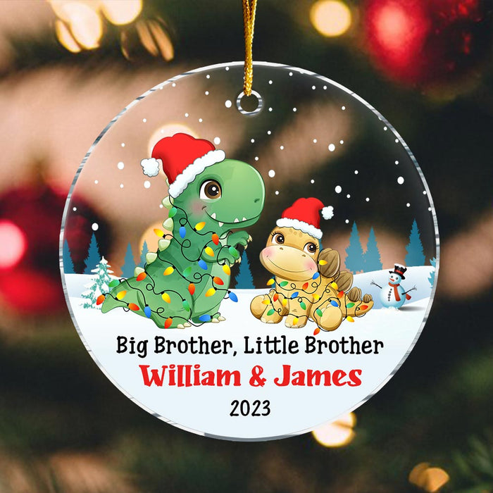 Personalized Christmas Gift For Grandson Big Brother Little Brother Circle Ornament 30529 1