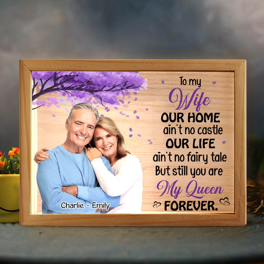 Personalized Couple Gift Our Home Ain't No Castle Picture Frame Light Box 31315 Primary Mockup