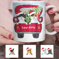 Personalized Cat Red Truck Christmas 2022 Mug OB202 81O34 thumb 1