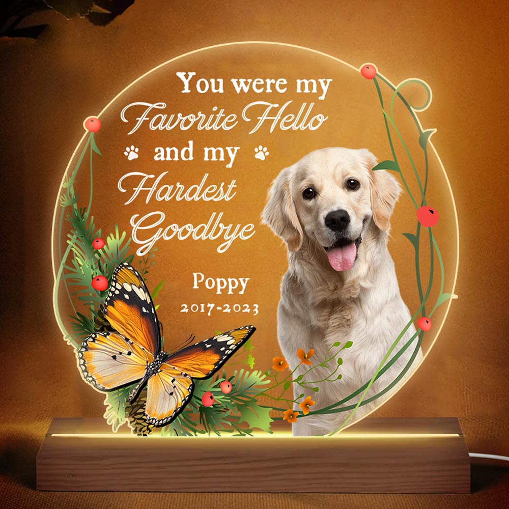 Personalized Gift For Loss Of Dog Photo Custom Plaque LED Lamp Night Light 31628 Primary Mockup