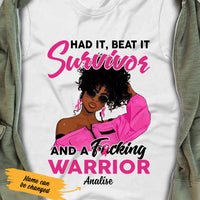 Personalized Breast Cancer Survivor Warrior T Shirt AG212 95O47 thumb 1