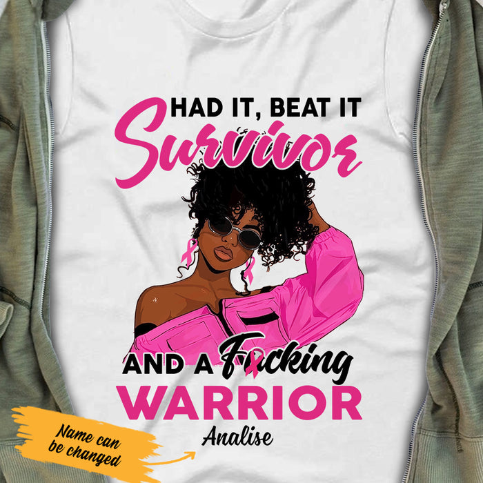 Personalized Breast Cancer Survivor Warrior T Shirt AG212 95O47 1