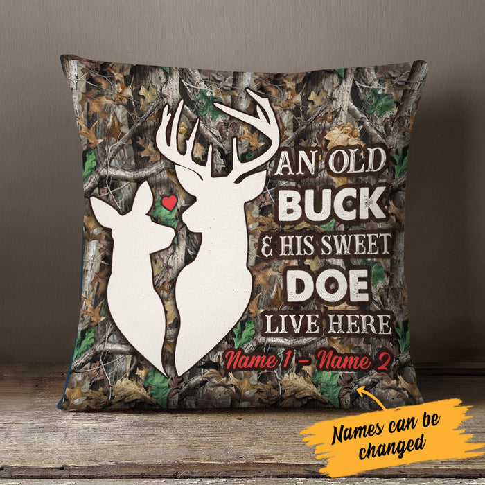 Personalized Hunting Deer Couple Valentine Pillow  JR51 81O34 (Insert Included) 1