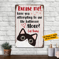 Personalized Cat Bath Metal Sign JL152 67O57 thumb 1