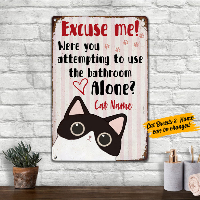 Personalized Cat Bath Metal Sign JL152 67O57 1