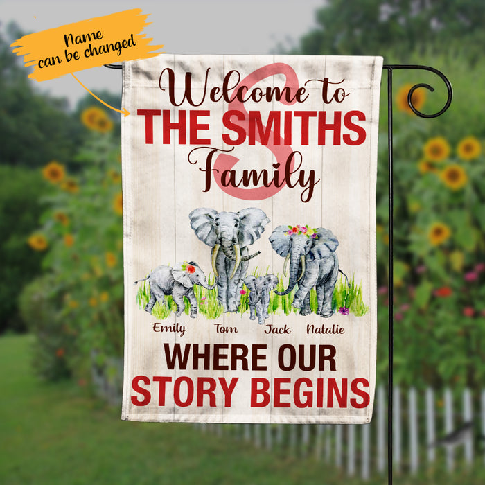 Personalized Elephant Family Flag AG204 73O65 1