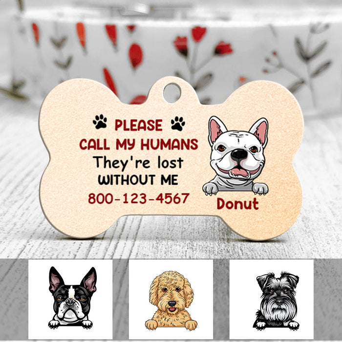 Personalized Dog Mom Call My Humans Bone Pet Tag NB51 95O58 1