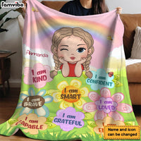 Personalized Inspiring Gift For Granddaughter I Am Kind Flower Garden Blanket 31390 thumb 1