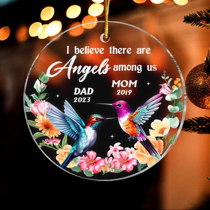 Personalized Gift Hummingbird Memorial Angels Among Us Circle Ornament 30097 1