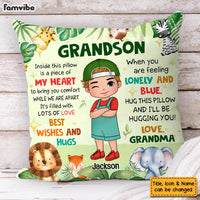 Personalized Gift For Grandson Woodland Animals Hug This Pillow 30810 thumb 1