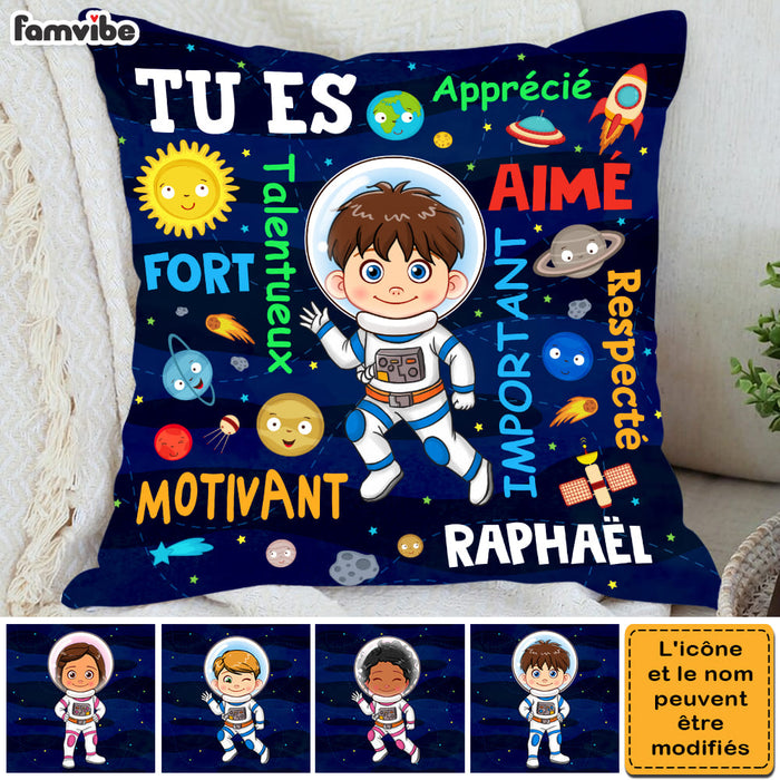 Personalized French Gift For Grandson Astronaut Outer Space Tu Es Pillow 30736 1