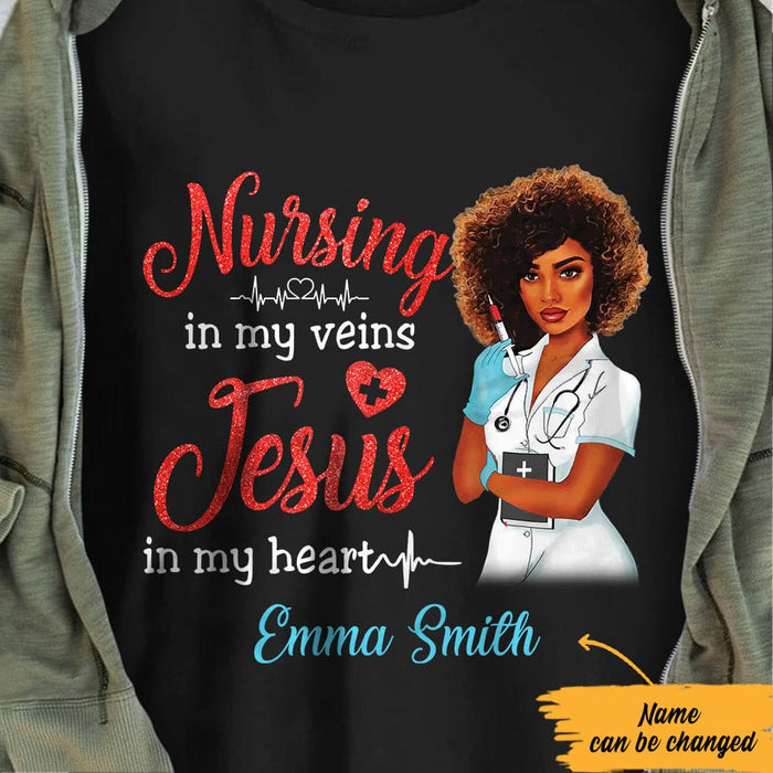Personalized Jesus Nurse Melanin T Shirt JN211 65O57 1