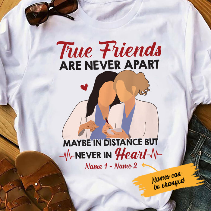 Personalized Nurse Friends Never Apart T Shirt SB33 26O47 1