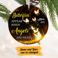 Personalized Memorial Mom Dad Butterfly Heaven Ornament OB245 99O60 thumb 1