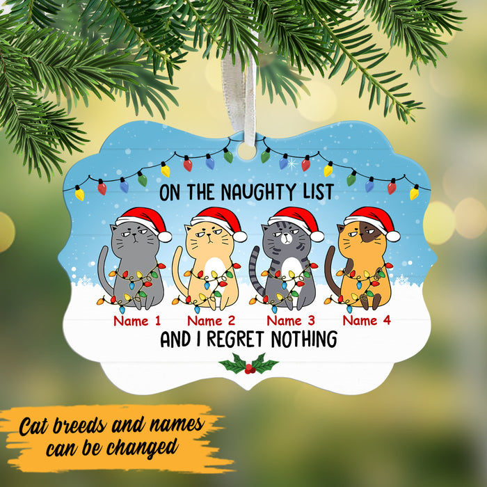 Personalized Cats Regret Nothing Christmas MDF Benelux Ornament OB291 73O47 1