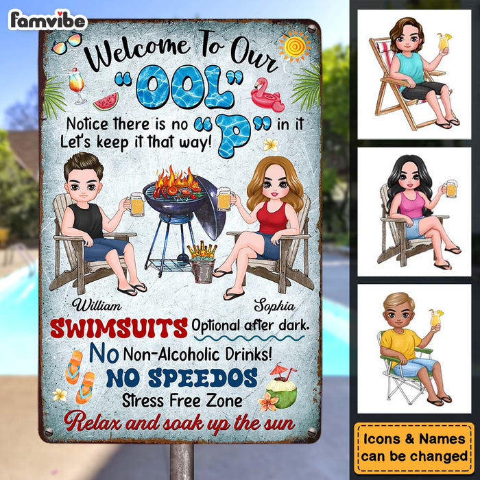 Personalized Gift For Couples Husband Wife Pool Sign Metal Sign 26136 1