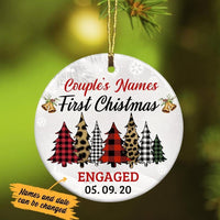 Personalized First Christmas Engaged Christmas Trees  Ornament OB24 30O34 thumb 1