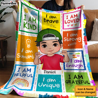 Personalized Inspiring Gift For Grandson I Am Kind Crayon Blanket 31111 thumb 1