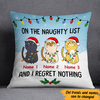 Personalized On The Naughty List Cats Regret Nothing  Pillow NB172 73O47 (Insert Included) thumb 1