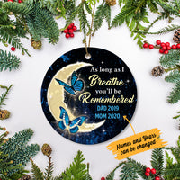 Personalized Memorial Mom Dad Butterfly Moon Ornament SB515 81O47 thumb 1