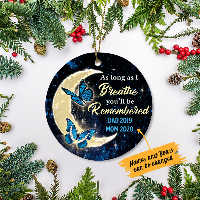 Personalized Memorial Mom Dad Butterfly Moon Ornament SB515 81O47 1