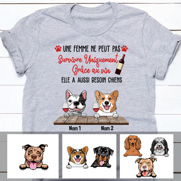 Personalized Chien Et Vin French Dog And Wine T Shirt AP155 67O60 1