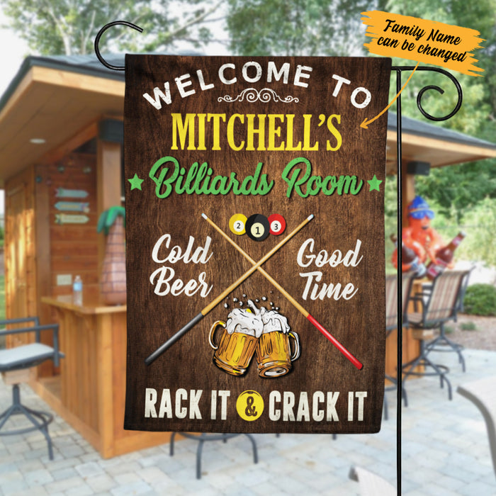 Personalized Billiards Game Room Rack It And Crack It Flag AG131 67O57 1